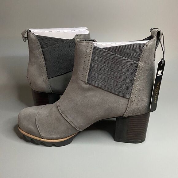 Sorel Addington Chelsea Ankle Boots Block Heel Quarry Suede 9.5 - Picture 3 of 6